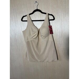 Honeylove Tank Bodysuit Shaping Compression Top Beige NWT